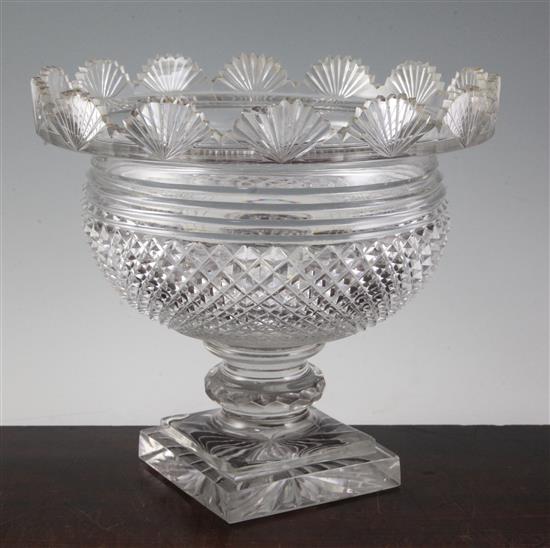 A Regency cut glass pedestal bowl, height 25cm